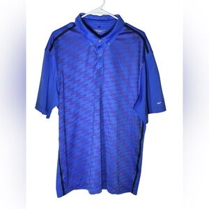 Nike Men's Vibrant Blue Golf Polo with Accents XL Dri-fit